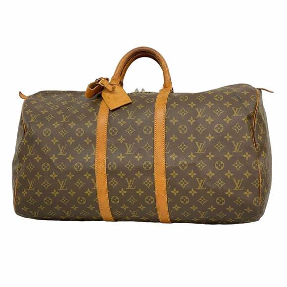 LOUIS VUITTON Brown Monogram Keepall 55 Boston Bag
